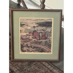 Vintage The Simple Life Signed Print Barn Farm Life Wall Decor
